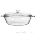 1L Clear crystal Glass Bowl With Cover Clear